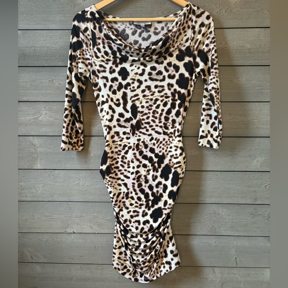 Jennifer Lopez Bodycon Dress with Cowl Neck